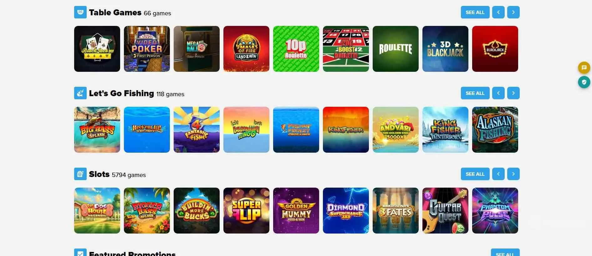 collection of games at Hopa casino