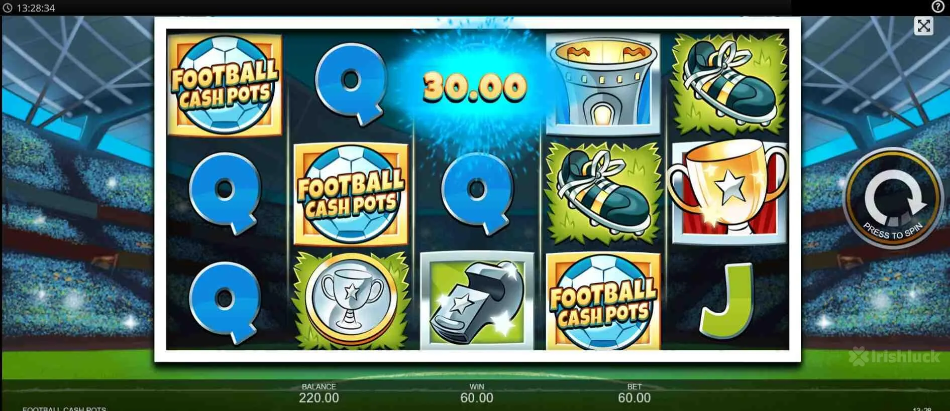 symbols at football cash pots slot