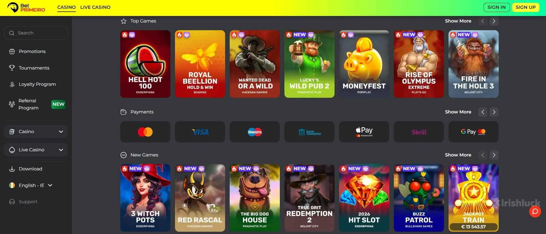 collection of games at BetPRIMEIRO casino