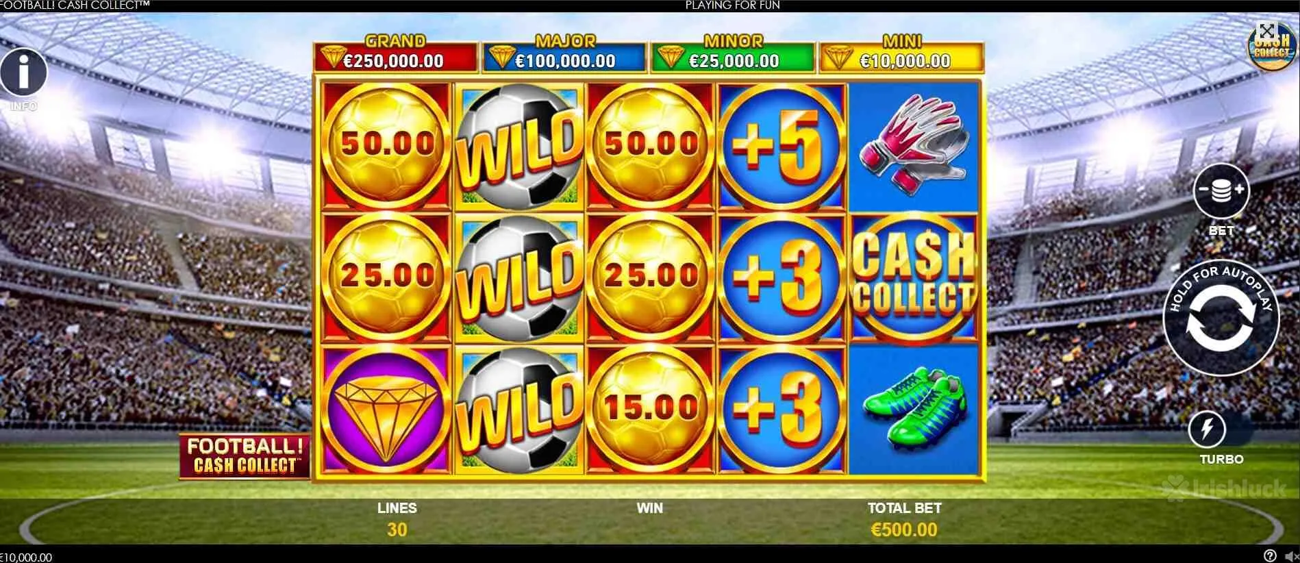 gameplay of football cash collect slot game