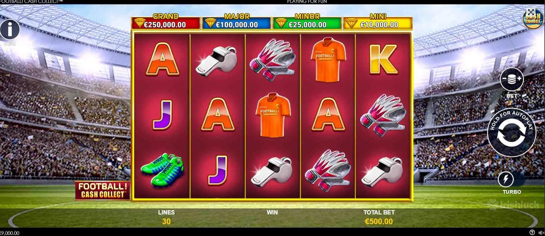 symbols of football cash collect slot game