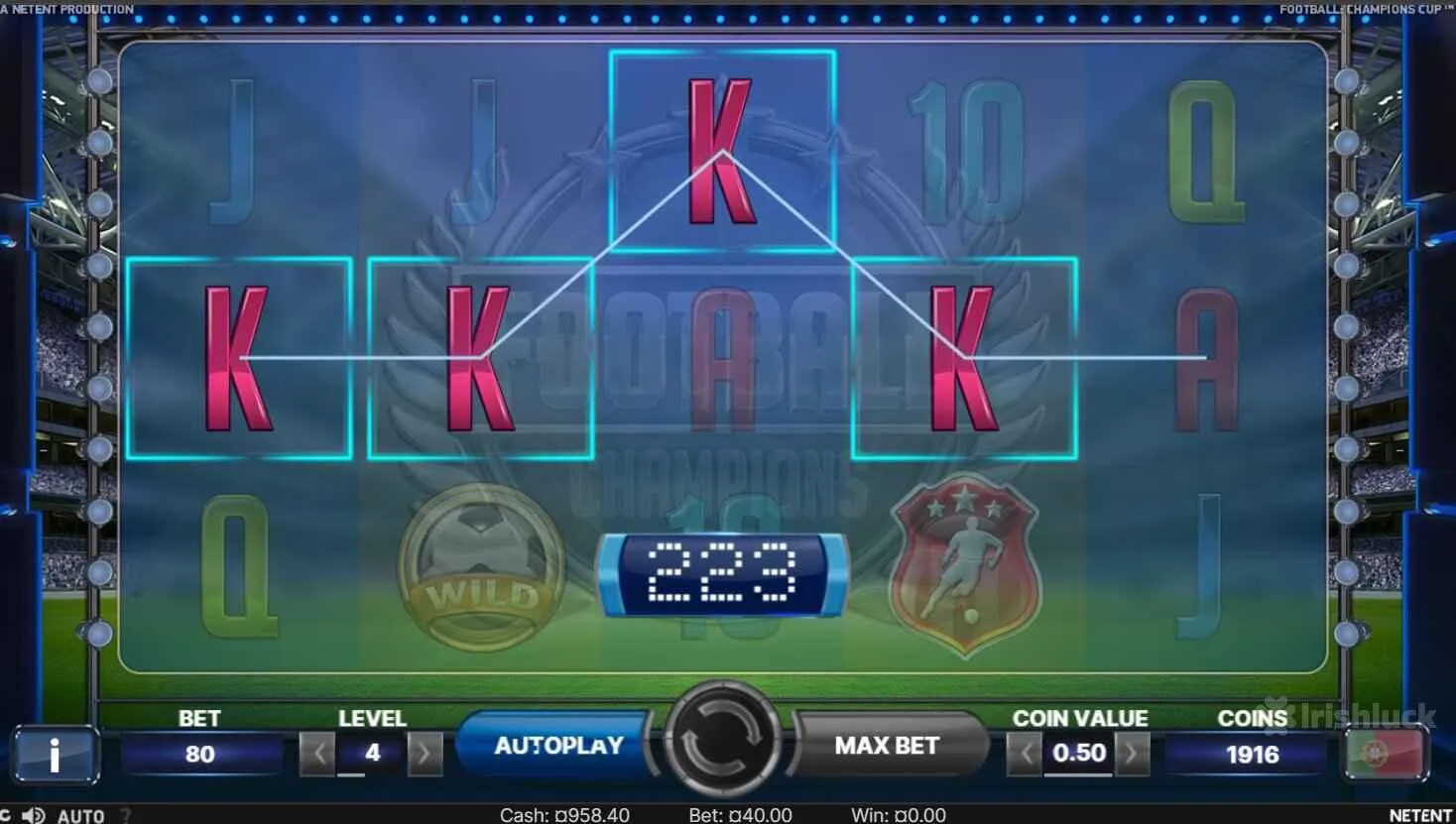 symbols of football champions cup slot game