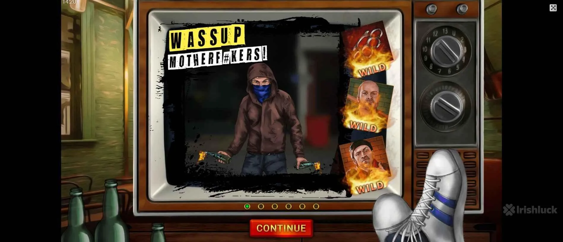 screenshot of football hooligans slot game