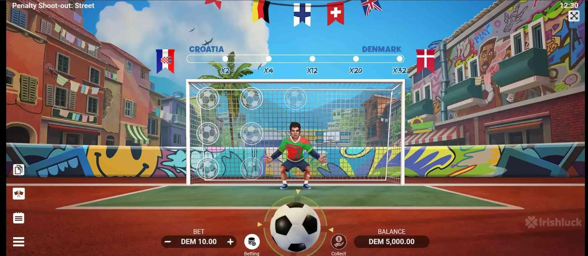 screenshot of Penalty shoot out street crash game