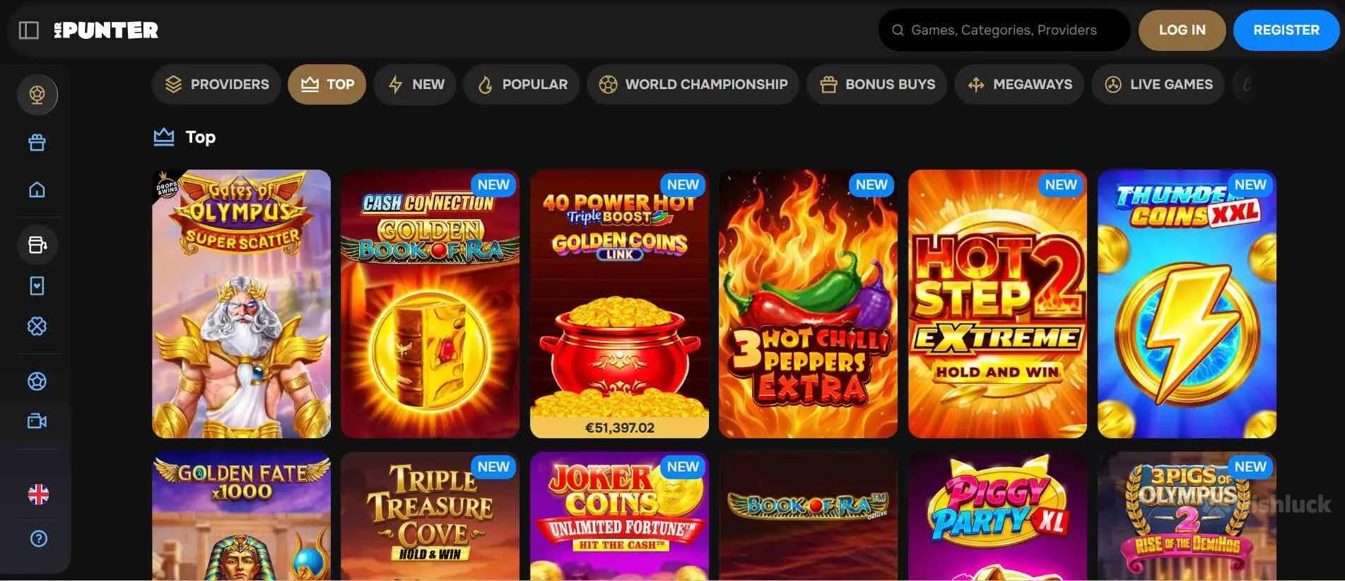collection of games at Mr Punter casino