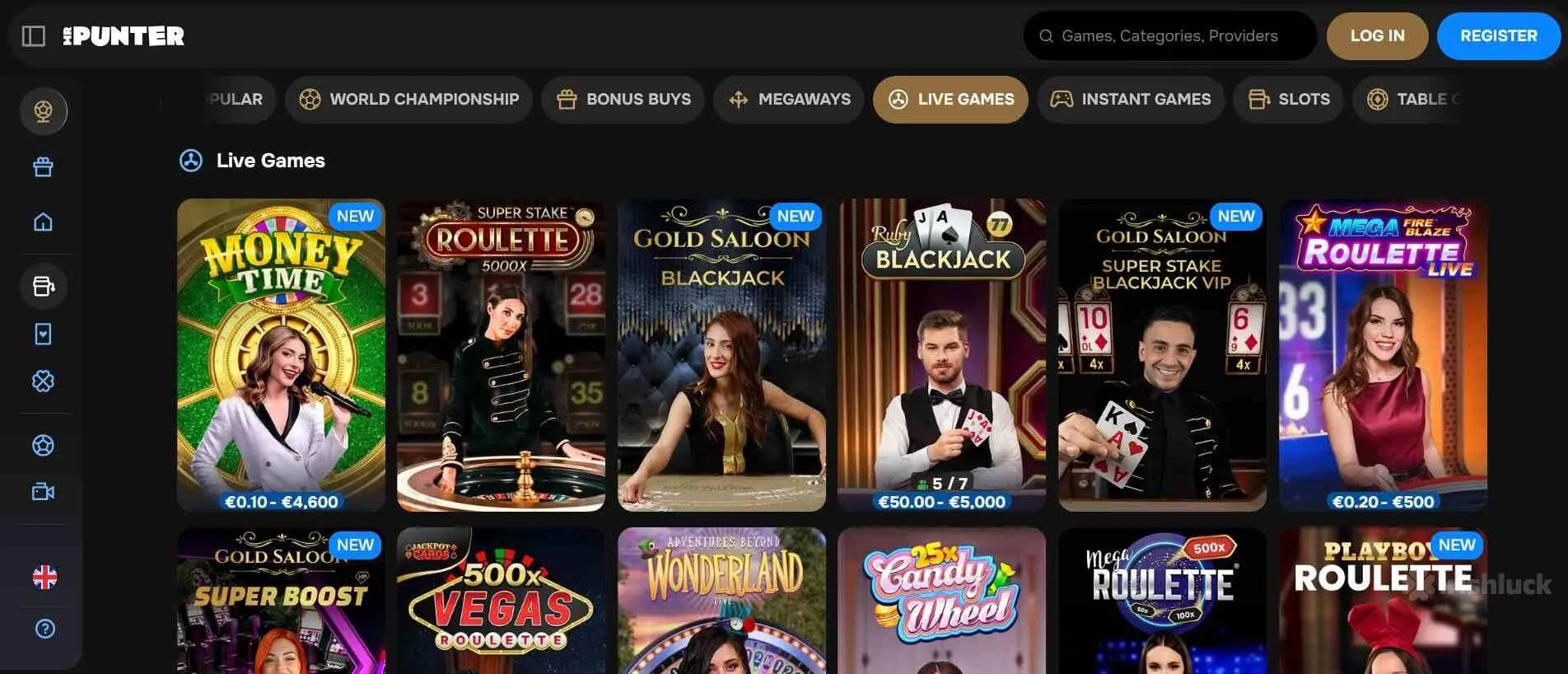 live casino games at mr punter casino