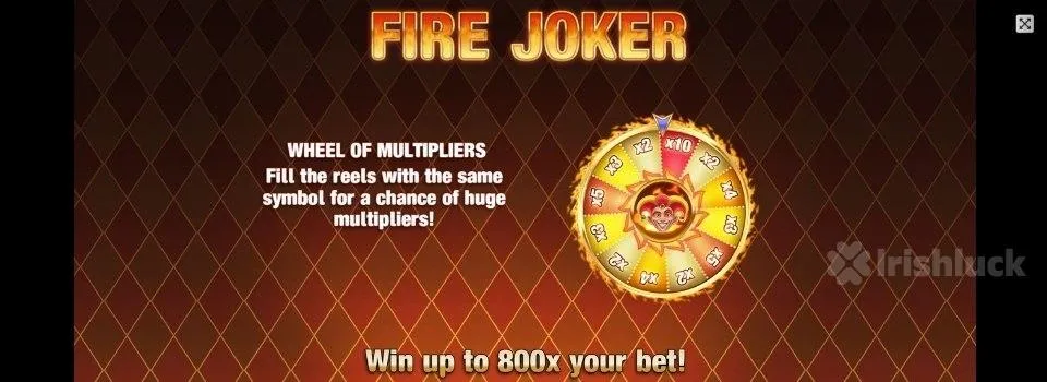 Fire joker Slot welcome screen