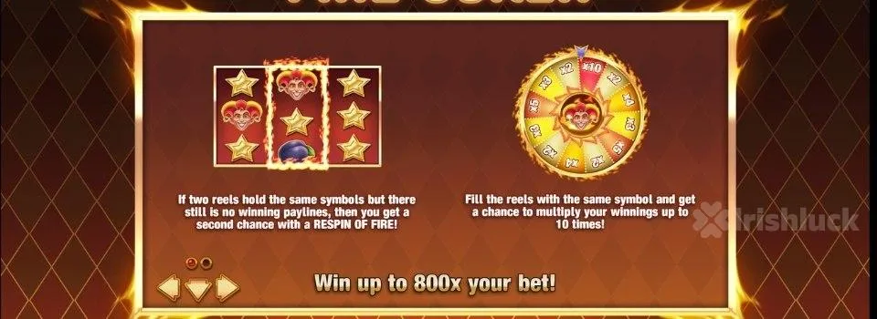 Fire joker slot paytable