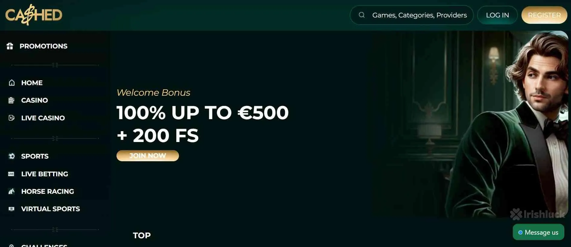 Cashed casino welcome offer