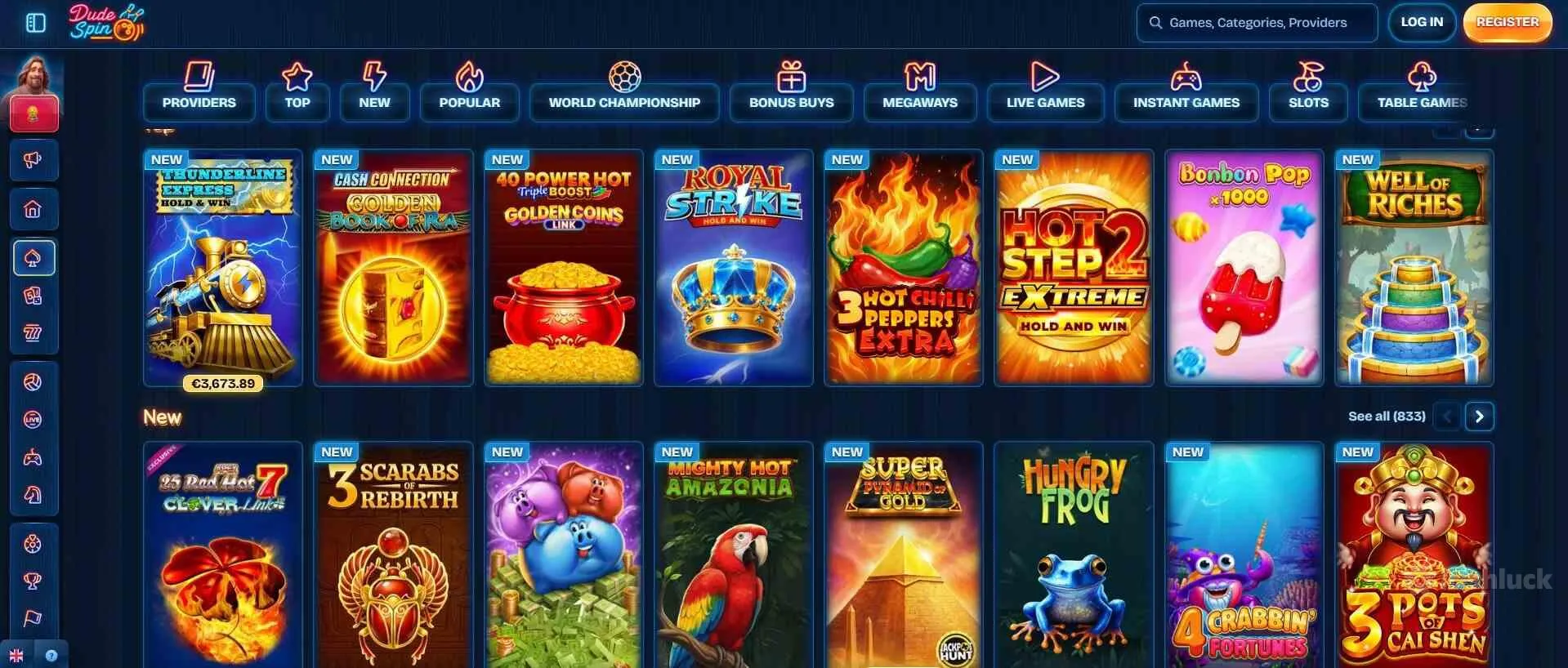 dudespin casino slot collection