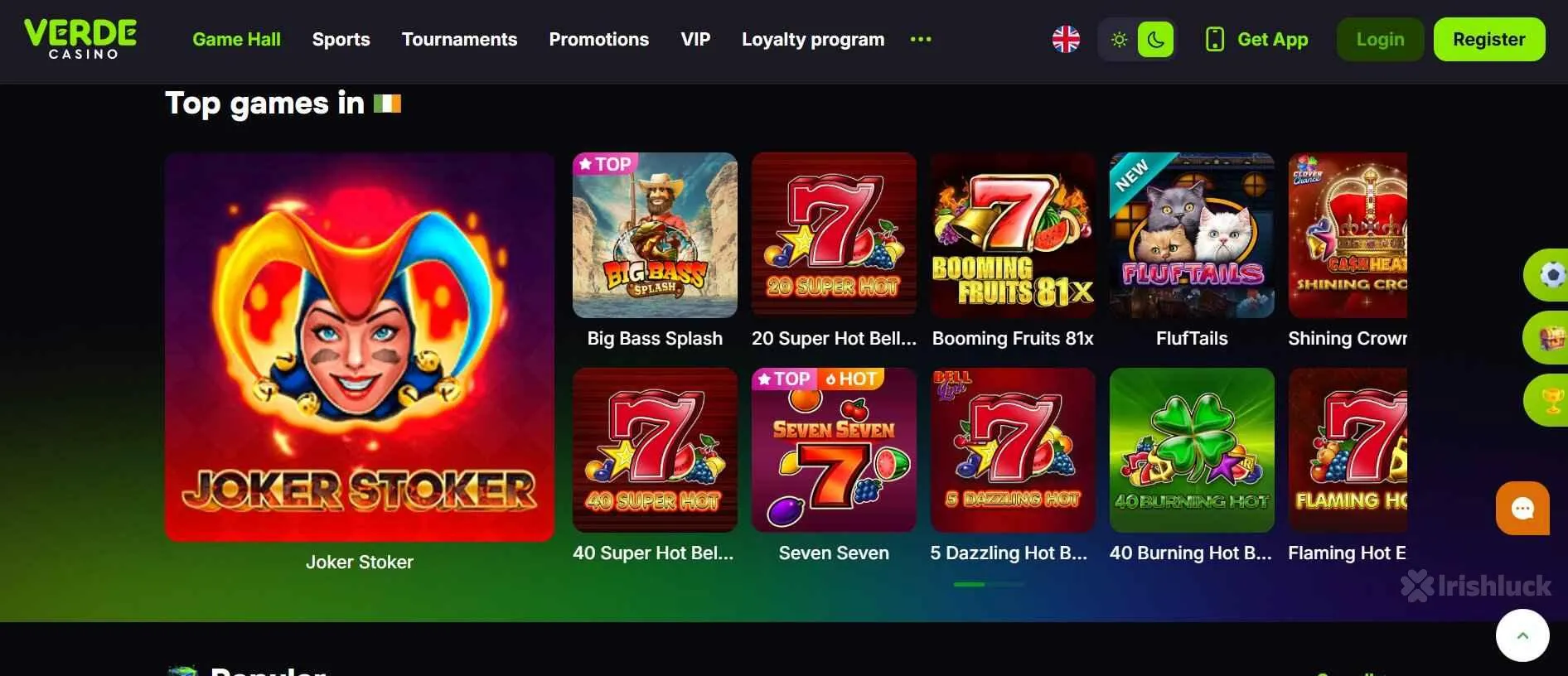 verde casino collection of games