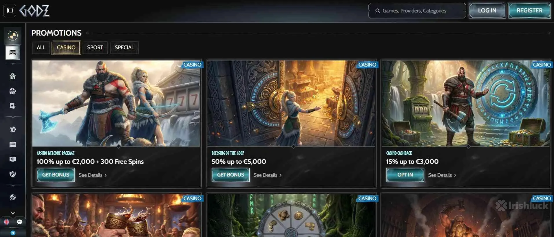 godz casino bonuses and promotions