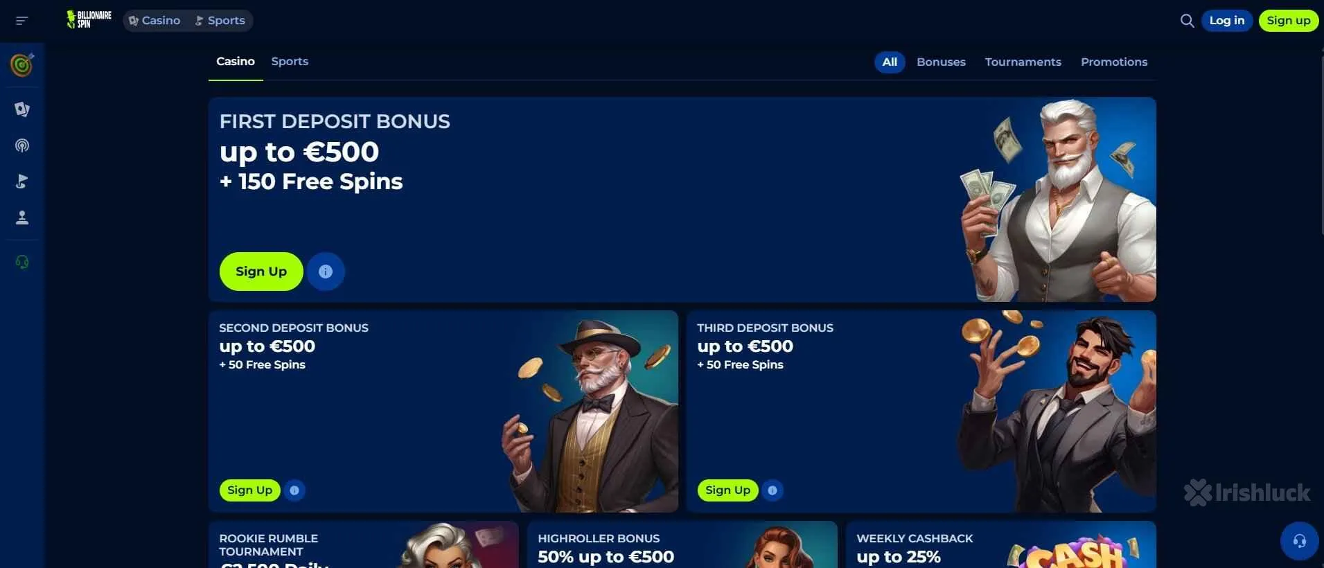 billionairespins casino bonuses