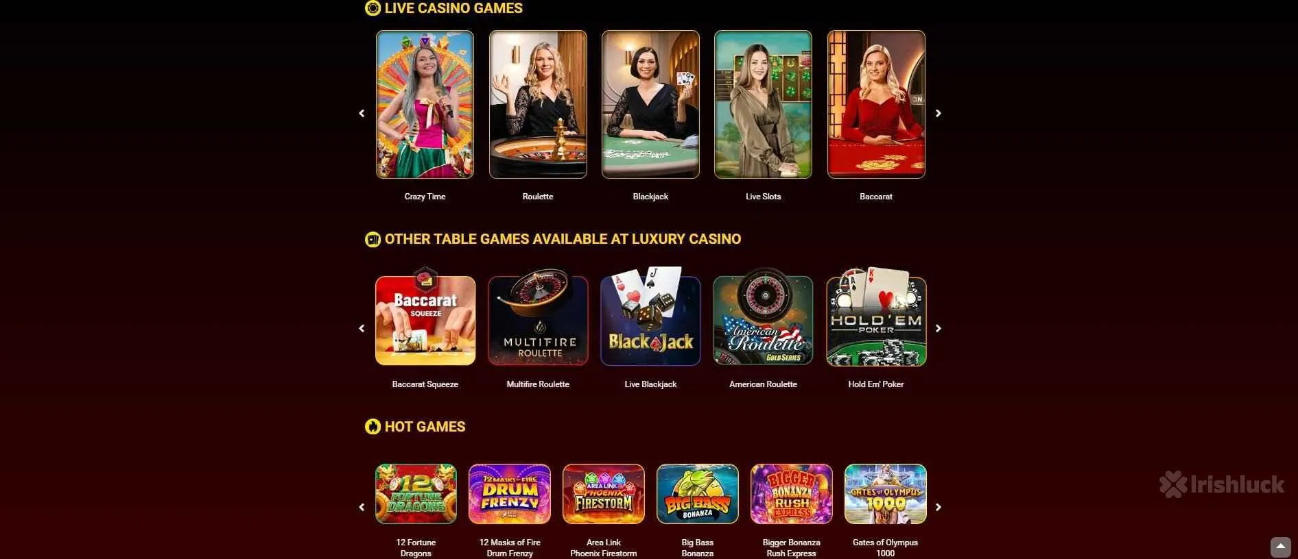 casino games at Luxury casino