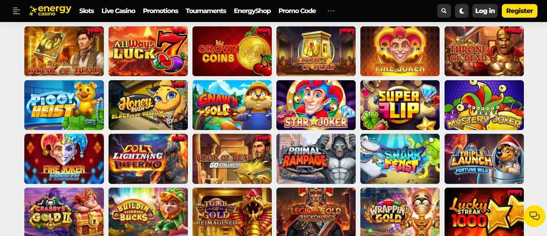 energy casino slot collection