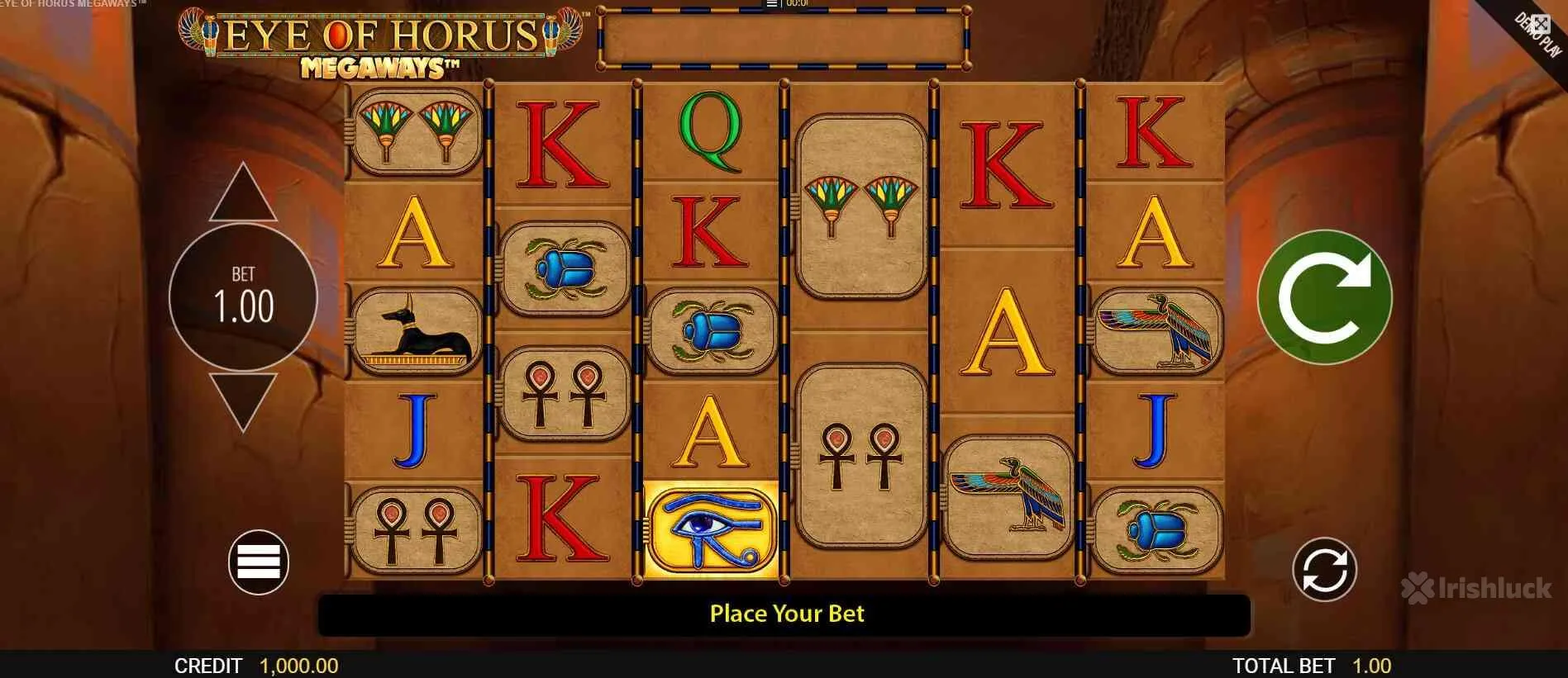 gameplay of eye of horus megaways slot