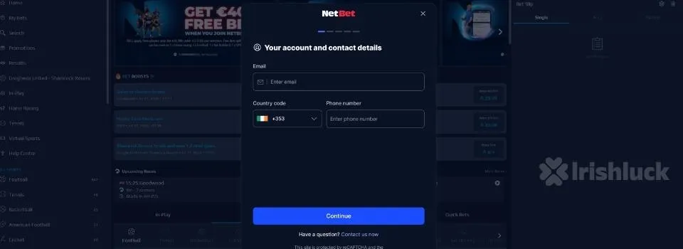 Netbet sportsbook registration form