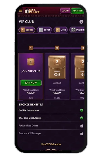 Dice Palace casino vip club