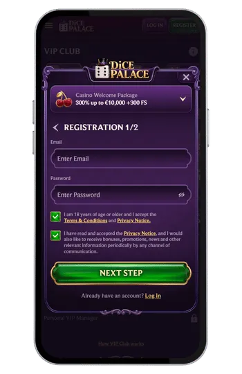 Dice Palace casino registration