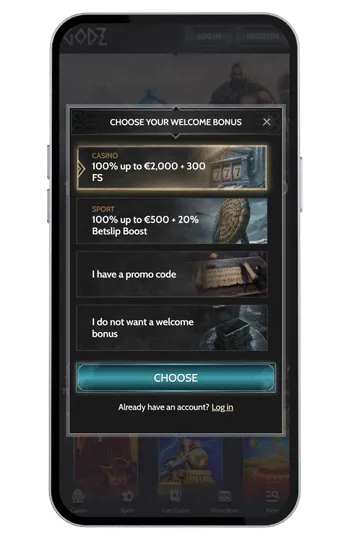 Godz casino offers