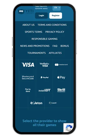 Yeti casino payment methods