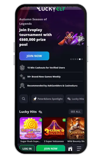 Lucky elf mobile page