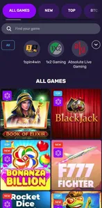 bitcoin casino all games mobile view