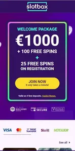 slotbox homepage mobile view 100 free spins bonus online casinos ireland welcome bonus 100 free spins