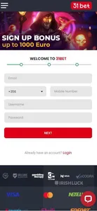 31bet sign up process mobile view online casino ireland sign up process