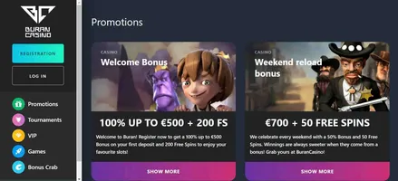 Buran casino bonuses