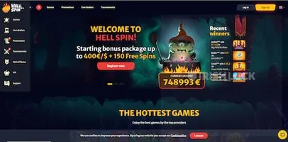 hellspin casino welcome bonus up to €400 + 150 free spins