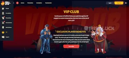 hellspin casino vip club exclusive player benefits