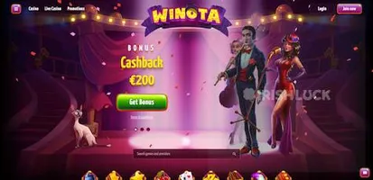 Winota casino homepage
