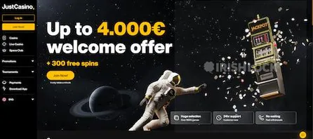 JustCasino Welcome Bonus up to €4000 + 300 free spins