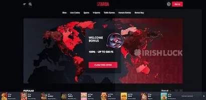 starda casino homepage welcome bonus free spins online casino ireland