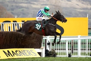 Jockey Davy Russell wins the Johnny Henderson Grand Annual Challenge Cup Handicap Chase with Chosen Mate during day four of the Cheltenham Festival at Cheltenham Racecourse.