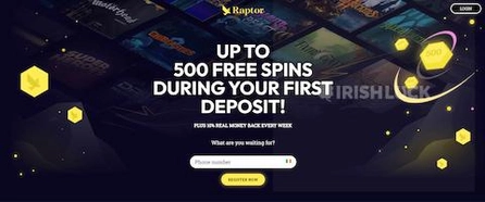 Raptor Casino Welcome Bonus Ireland