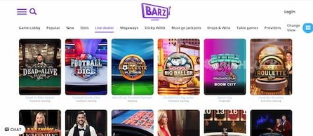 Barz Casino live games