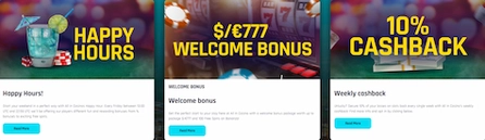 All In Casino Promotions and Welcome Bonus Ireland