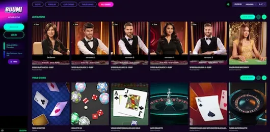 Buumi Casino Live Dealer Games
