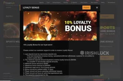 Freshbet Loyalty Bonus