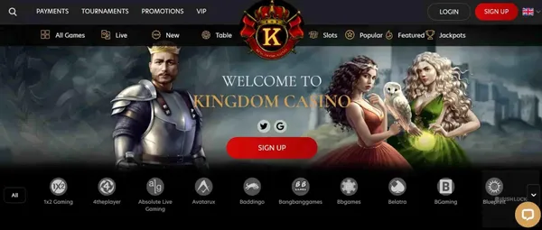 Kingdom casino homepage