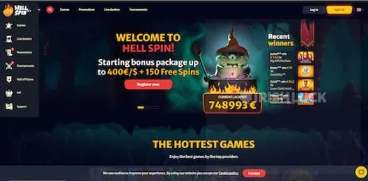 hellspin casino welcome bonus up to €400 + 150 free spins