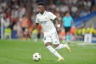 Vinicius Jr of Real Madrid during the UEFA Champions League match between Real Madrid and RB Leipzig, Group F, played at Santiago Bernabeu Stadium on Sep 14, 2022 in Madrid, Spain