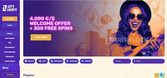 lets lucky online casino page welcome offer free spins online casino review ireland