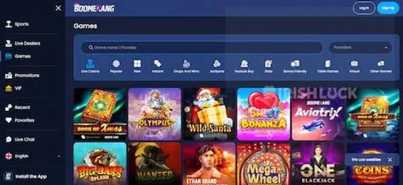 boomerang bet list of online casino games ireland
