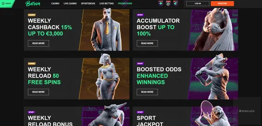 betinia casino promotions online casinos ireland reload bonuses free spins accumulator boost sport jackpot bonuses