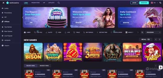 wish casino homepage online casinos ireland top online slot games, the biggest wins and various promotions such as welcome bonus and cashback