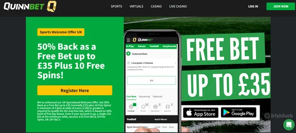 Quinnbet Casino Review Home Page Ireland