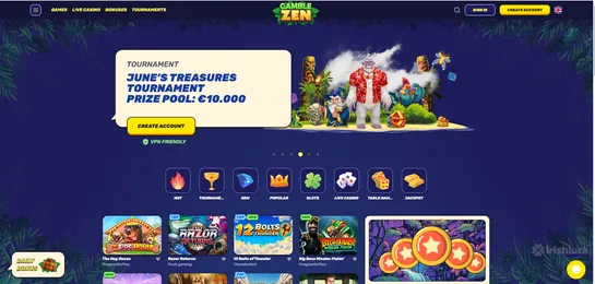 Gamblezen casino homepage